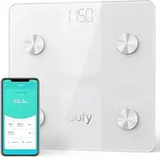 Eufy Smart Scale C1 - Bluetooth Body Fat Scale with 12 Measurements - Accurate Health Monitor for Weight, BMI, Muscle Mass, and More - User-Friendly App Integration - Sleek Design, 28 x 28cm, White