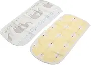 SECFOU 2pcs Lengthen Burp Cloth Absorbent Napkin Biting Napkin Stroller Handle Cover for Newborn Random Style