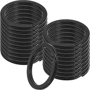 uxcell 20pcs Split Keychain Rings, 32mm Round Flat Keyrings Stainless Steel Open Key Chain Ring Dog Tag Rings for DIY Keychain Craft Lanyard, 2.4mm Thick, Black
