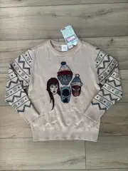 Marvel Boy's M Medium Long Sleeve Ugly Christmas Sweater Tan Spider-Man Hulk