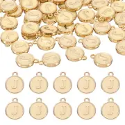 52pcs Letter Charm, Alphabet J Pendants Beads Charm, Champagne Gold