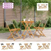Garden Dining Set Table and Chairs Bistro Set Poly Rattan and Solid Wood vidaXL