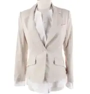 Jonathan Simkhai NWT Blazer with Removable Shirt Size 2 in Tan Linen Blend