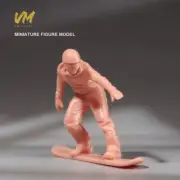 DIY Resin 1/64 Man Snowboarding Unpaint Figure Diorama Miniature F Car Toy