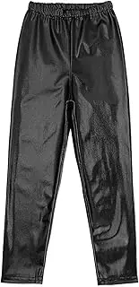 [ZUYPSK] Kids Boys Girls Shiny Metallic Leggings Tights Jazz Hip Hop Dancing Stage Performance Pants Dancewear