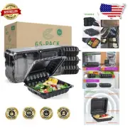 65-Pack Reusable Clamshell Food Containers - BPA-Free & Microwave Safe