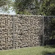 Gabion Basket with Cover 100x50x100 cm Galvanised Iron,Pots & Planters 13.85KG-3295142