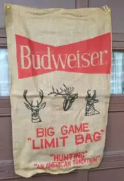 NOS BUDWEISER BEER Burlap Potato Sack Hunting BIG GAME Limit BAG Advertising
