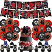 Roblox Door Birthday Party Decoration, Horror Game Party Supplies Set For Kids Include Happy Birthday Banner, Cake/cupcake Toppers, Balloons