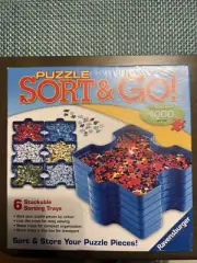Ravensburger Puzzle Piece Sort And Go- 6 Stackable Sorting Trays - NEW