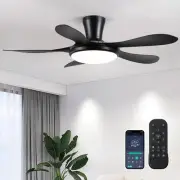 Ceiling Fan with Light and Remote/APP, 46" Modern Low Profile Ceiling Fans,LE...