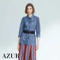 在飛比找momo購物網優惠-【AZUR】Casual Look刷色牛仔襯衫