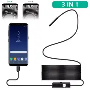 USB Endoscope Borescope Inspection Snake Camera IP67 Waterproof For Android AUદ