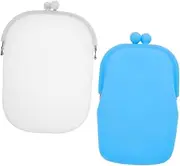 [TOGEVAL] 2pcs Coin Pouches Mini Portable Wallet Sturdy Silicone Travel Money Bag Fashion and Practical