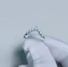 925 Sterling Silver Natural Ethiopian Opal Handmade Women Wedding Band Ring