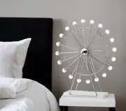 22" Off White Metal Multi Light Bedside LED Table Lamp With Off White Globe S...