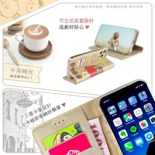 【SNOOPY 史努比】iPhone 8 Plus/7 Plus /5.5吋 彩繪可站立皮套(吃餅乾)