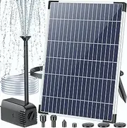 POPOSOAP Solar Water Pump 12W, Solar Water Fountain Pump Kit, 160GPH Submersible Solar Fountain Pump Flow Adjustable with PVC Tubing, 16.4Ft Cord for Ponds, Garden, Fish Pond, Waterfall, Hydroponics