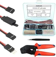 30 Sets Servo Connector Male Female Plug Crimp Pin Cable Kit Compatible with Futaba JR Hitec Spektrum RC Connectors (with Crimping Tool)