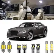 Xpismii 17 Piece White Interior LED Light Kit Package Replacement for Chrysler 300 300C 2011 2012 2013 2014 2015 2016 2017 2018 2019 2020 2021, with Placement Diagram and Install Tool Xenon White