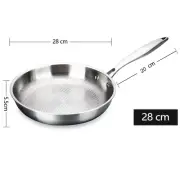 Frying Pan 304 Stainless Steel Skillet 28/30Cm Non-Stick Pan No-Coating Eggs Ste