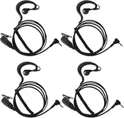 KANMIT 2.5mm Earpiece for Motorola t600 t800 t200 t260 mh230r mr350r mt350r Talkabout Radio Walkie Talkie with PU G Shape Ear-Hook Spring Wire and PTT Mic 1 Pin Headset,4 Pack