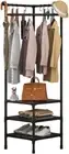 Coat Shoe Rack, Hall Tree with Shoe Rack, 3-Tier Entryway Shoe Shelf Storage Org