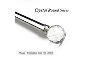 Crystal Round Deco Curtain Rod & Finial Set, Extendable from 120cm - 380cm