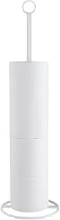 Eolax Toilet Paper Holder Stand, Free Standing Bathroom Tissue Paper Storage and Dispenser for 4 Spare Rolls, All Metal Sturdy Roll Storage Shelf, White
