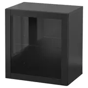 BESTÅ wall-mounted cabinet combination, black-brown/Sindvik, 60x42x64 cm