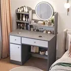 Dressing Table,Makeup Table with 3 Drawers,Vanity Desk with Mirror and led Light