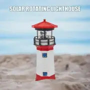 Lighthouse Shape Solar LED Light Garden Fence Outdoor Smart Sensor Rotating Lamp