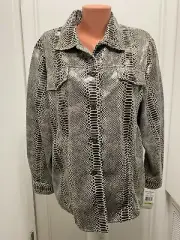 Alfred Dunner woman snakeskin print jacket button polyester 18w new