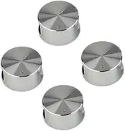 FUNNTY metal gas stove knobs, 4 Pack 6mm Zinc Alloy Control Knob Oven Switch Universal Silver Gas Stove Control Knobs for Oven Cooktop Gas Stove