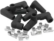 Aeroflow Low Profile 90 Deg Spark Plug 8 Boots & 8 Terminals Black - AF4030-3312-8
