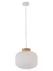 Beacon Lighting Mele 1 Light Squat Pendant in Ash/Frost