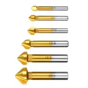 6X Durable 90 Degree HSS Chamfer Cutter Bit Chamfering Countersink Drill Parts