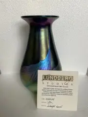 Steven Lundberg Midnight Gourd Vase 1999 Signed