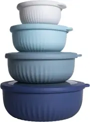 COOK with COLOR Prep Bowls - Wide Mixing Bowls Nesting Plastic Meal Prep Bowl Se