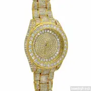 41MM Big Face Iced Out CZ Bezel Luxury Gold Watch