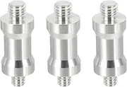 uxcell Camera Spigot Screws Converter 1/4" Male to M8 Male, 3 Pack Tripod Screw Adapter Spigot Stud for Light Stand Hot Shoe Cold Shoe Adapter Ball Head Flash, Silver