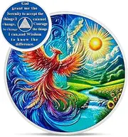 [IELCJJ] Original Sunlight Phoenix Sobriety Coin - Reborn from Chaos AA Coins - Recovery Addiction NA AA Chips and Medallions - Celebrate Living Clean Narcotics Alcoholics Anonymous Gifts for Men Women