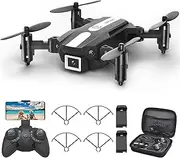 T25 Mini Drone with Camera, Foldable FPV WiFi Drones, Live Transmission, Headless Mode, Gravity Control, RC Quadcopter for Beginners & Adults, 2 Batteries