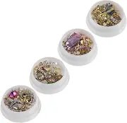 ELAYARD 4 Boxes Mixed Nail Art Decorations: Nails Charms for DIY Manicure - Women Manicure Decor Accessories for Party and Daily Wear