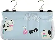 Amooorous Bedside Caddy Storage Organizer Storage Bag With Pockets Hanging Organizer for Bunk Dorm Rooms and Hospital Bed Rails Cartoon Cute Dalmatian Bow