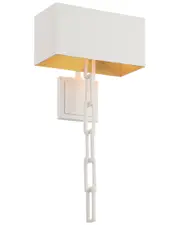 Crystorama Brian Patrick Flynn For Crystorama Alston 2-Light Matte White & Antique Gold Sconce
