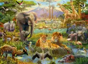 Ravensburger Animals of The Savannah 200 Piece Puzzle Unique Distinct Pieces