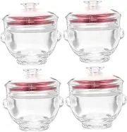 UTHCLO Glass Sealed Jars Set 4 Pack Cubilose Bottle Jar Isinglass Lid for Honey Tea and Condiments