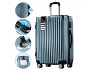 Carry On Luggage Suitcase Traveler Bag Hard Shell Case Carryon Travel Lightweight with Wheels 28 Inch Checked Trolley TSA Lock Ice Blue