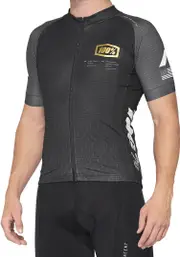 100% Exceeda Short Sleeve Bicycle Jersey, black-grey, Size S for Men Black Grey
